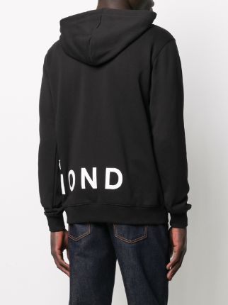 logo print zip-front cotton hoodie展示图