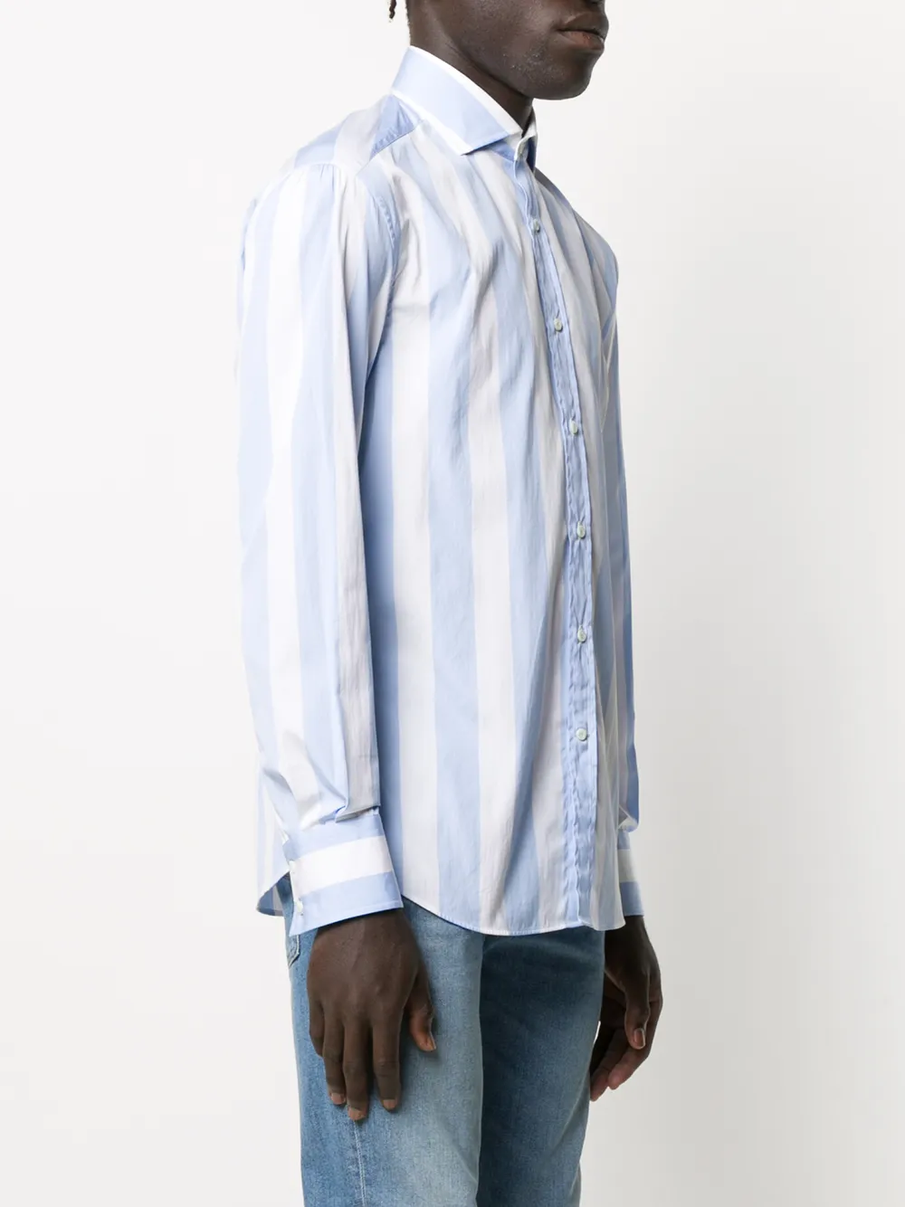 Brunello Cucinelli Gestreept overhemd Blauw