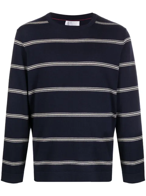 Brunello Cucinelli striped crew neck jumper