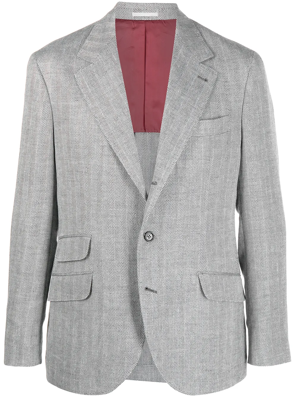 

Brunello Cucinelli single breasted herringbone blazer - White