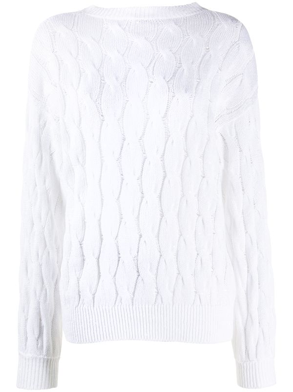 ladies white knitted jumper