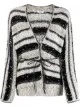 Image 1 of Brunello Cucinelli striped textured knit cardigan