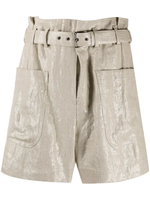 Brunello Cucinelli belted high-rise shorts