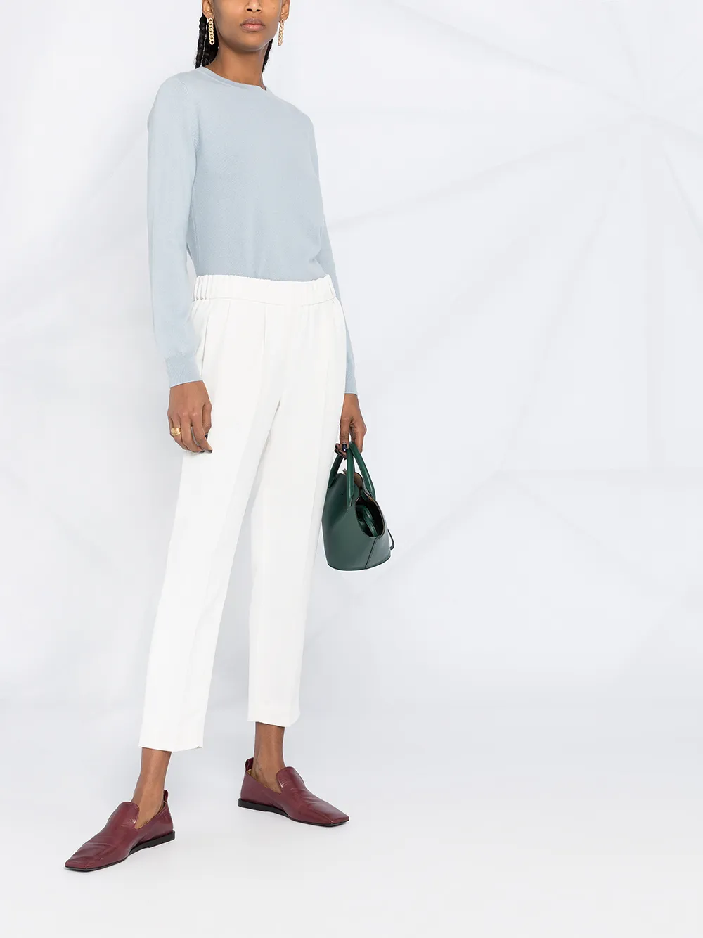 Brunello Cucinelli Broek met toelopende pijpen Wit