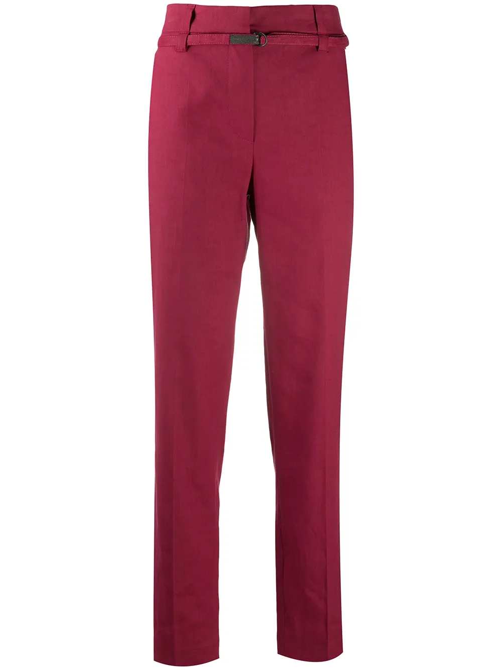 Brunello Cucinelli High-rise Slim Fit Trousers In Pink