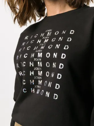 reflective logo print cotton sweatshirt展示图