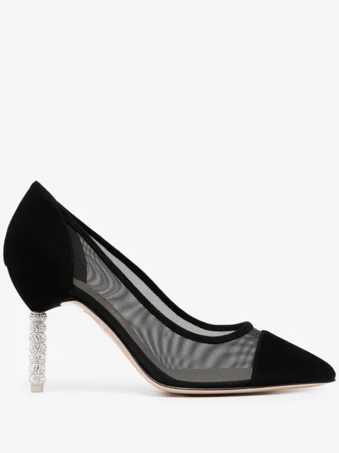 Sophia Webster Jasmine crystal-embellished mesh pumps
