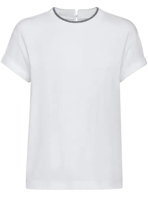 T-shirt à détails contrastants - Brunello Cucinelli - Modalova