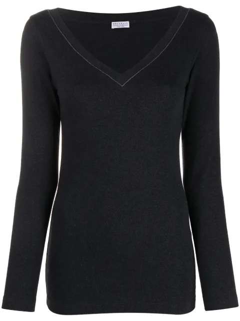 Brunello Cucinelli long-sleeve fitted top