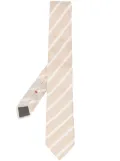Brunello Cucinelli striped-print pointed tie - Neutrals