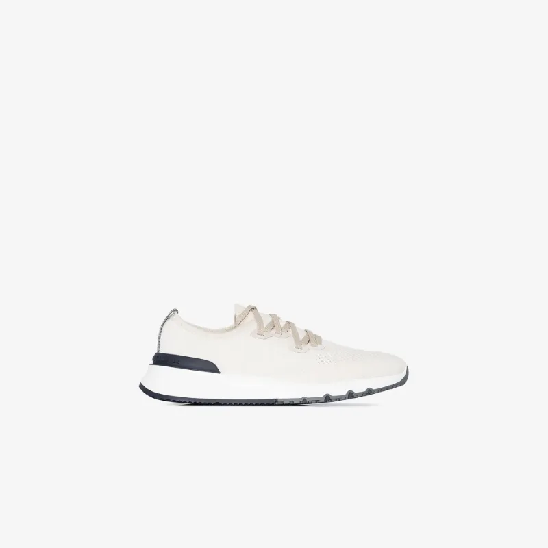 Shop Brunello Cucinelli Sneakers Mit Perforiertem Detail In White