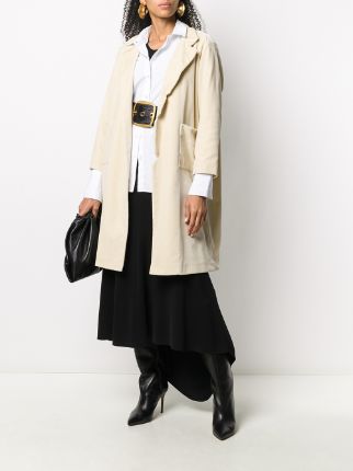 velvet-effect oversized coat展示图