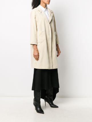 velvet-effect oversized coat展示图