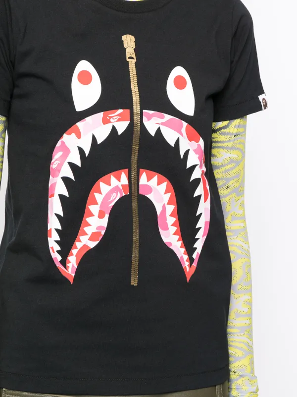 A BATHING APE® shark-print Cotton T-Shirt - Farfetch