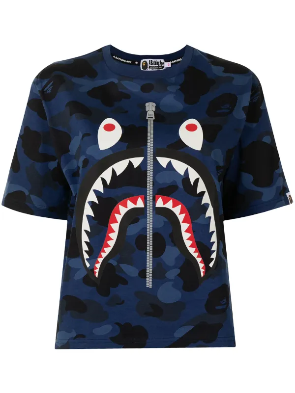 A BATHING APE® Camouflage Shark Stripe T-shirt - Farfetch