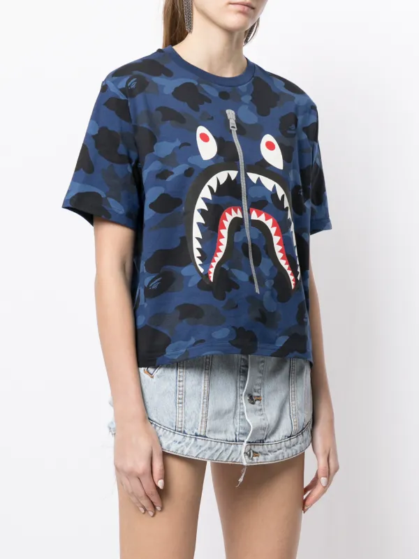 BAPE: Navy Printed T-Shirt