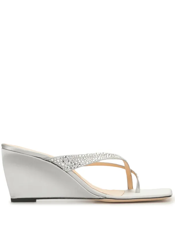 silver wedge mules