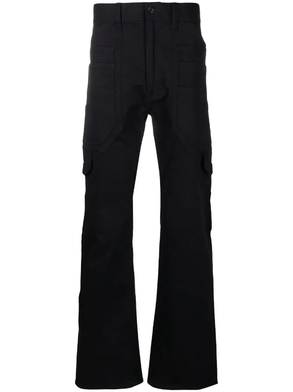 black wide leg cargo trousers