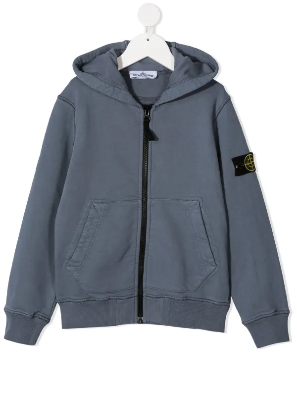 stone island zip up hoodie blue