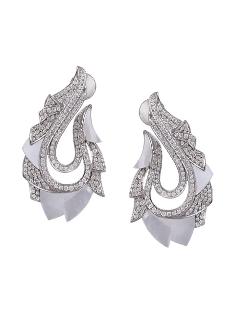 Ananya 18kt white gold diamond Mogra paisley earrings