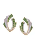 Ananya 18kt gold diamond tsavorite Mogra Light Blossom earrings - Green