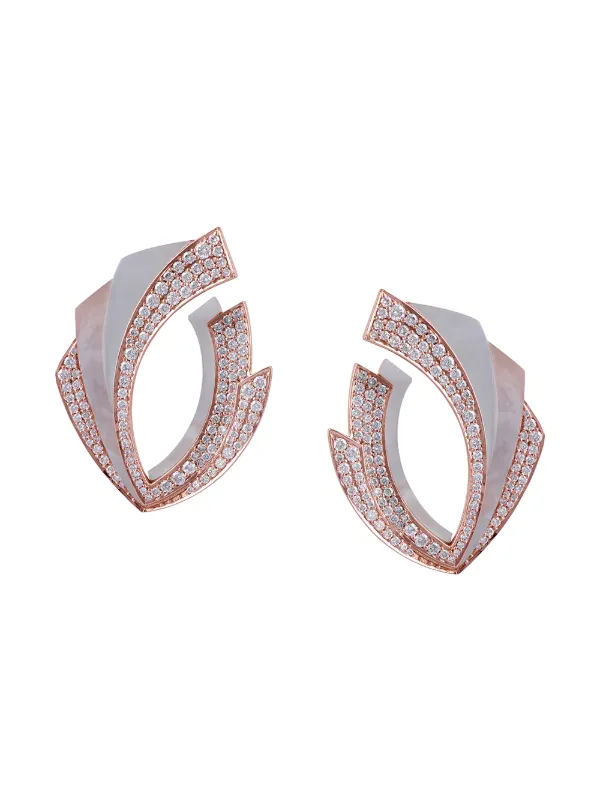 Ananya 18kt Rose Gold Diamond Mogra Light Blossom Clip-on Earrings
