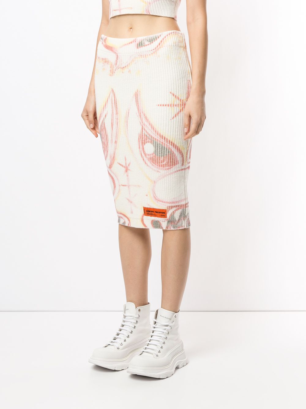 фото Heron preston ribbed fitted midi skirt