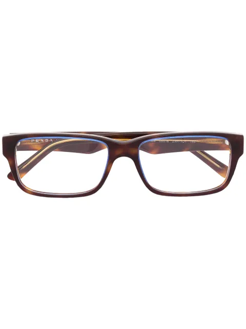 Prada Eyewear rectangle-frame tortoiseshell-effect glasses