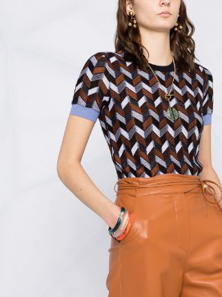 herringbone-print knitted t-shirt展示图