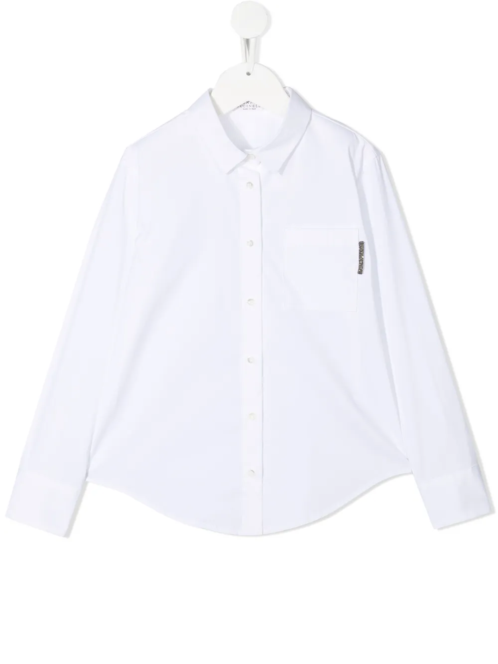 

Brunello Cucinelli Kids camisa de popelina - Blanco