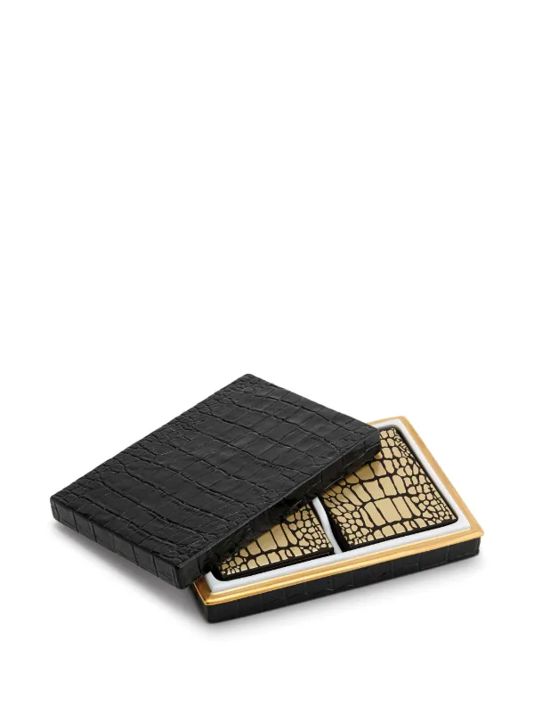 L Objet Crocodile Box Spielkarten Set Schwarz FARFETCH DE