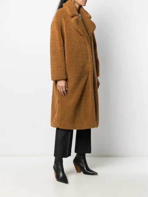 STAND STUDIO Teddy Faux Fur Coat - Farfetch