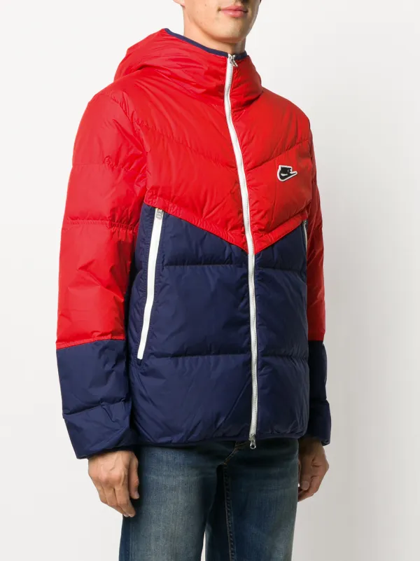 nike colorblock quilted down bomber jacket