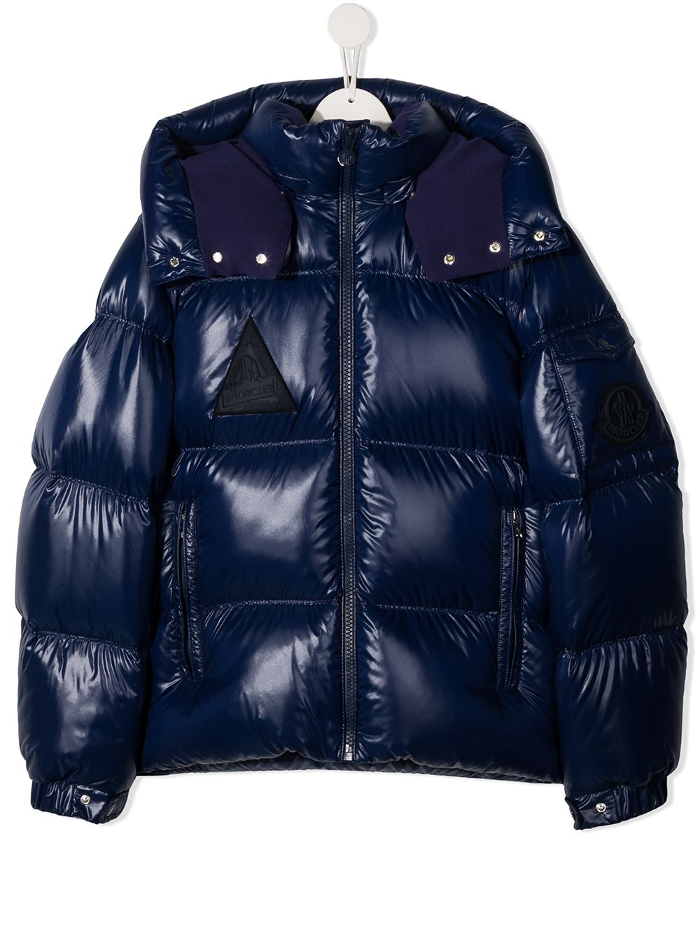 фото Moncler kids пуховик с нашивкой-логотипом