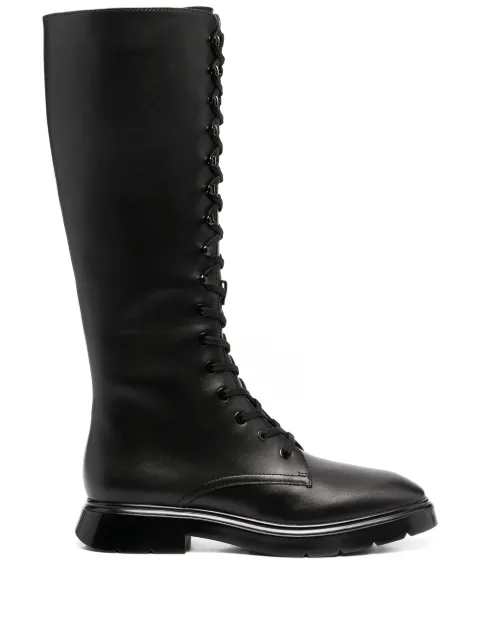 Click to view more detailed imagery on our partner's website Stuart Weitzman Mckenzee Combat Boots In Black Leather In Brown