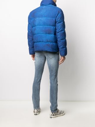 tie-dye detachable-hood puffer jacket展示图