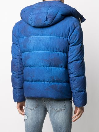 tie-dye detachable-hood puffer jacket展示图