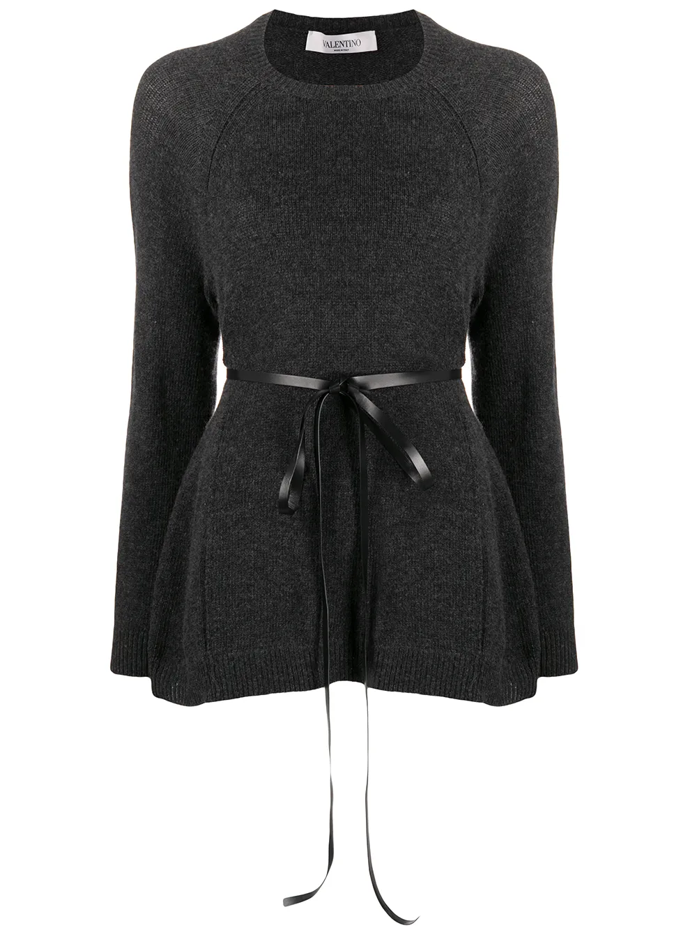 Valentino Garavani ribbon belted jumper | Grey | Image 1