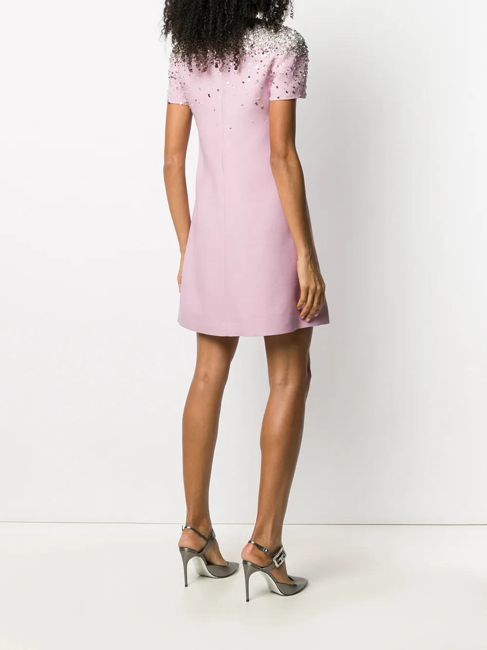 Valentino Garavani Mini-jurk verfraaid met pailletten Roze
