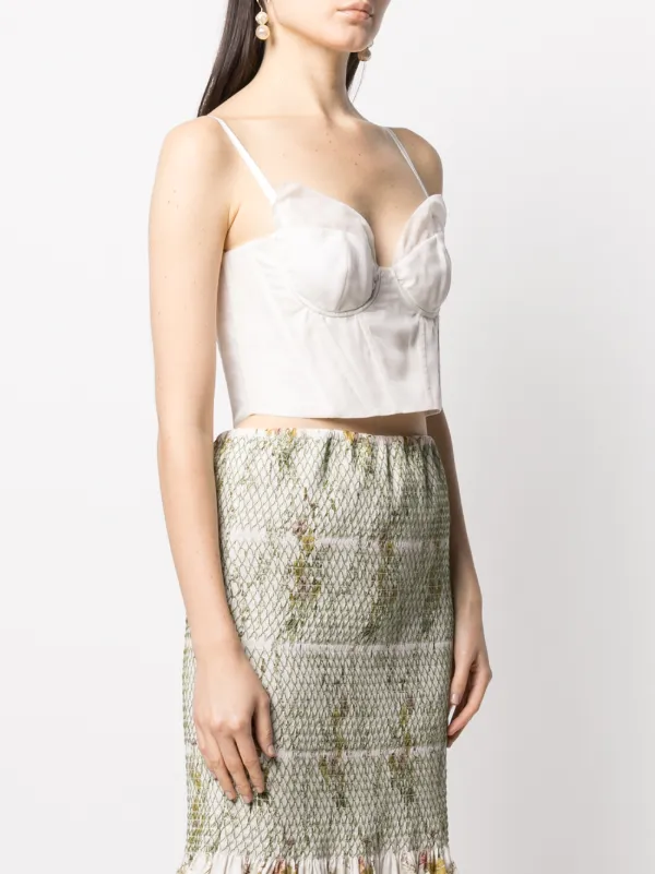 Brock Collection Fitted Corset Top | White | FARFETCH