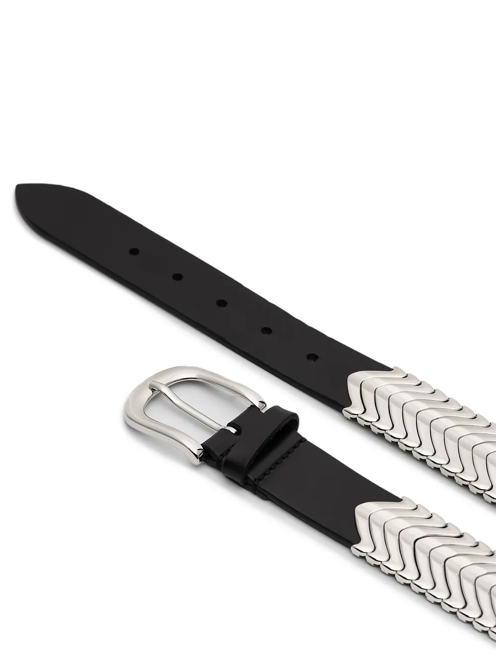 Isabel Marant Tehora Bel Belts In Green Leather In Black