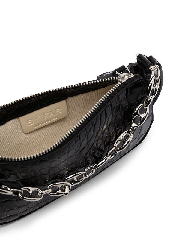 Mini Black Croco Embossed Leather - BY FAR