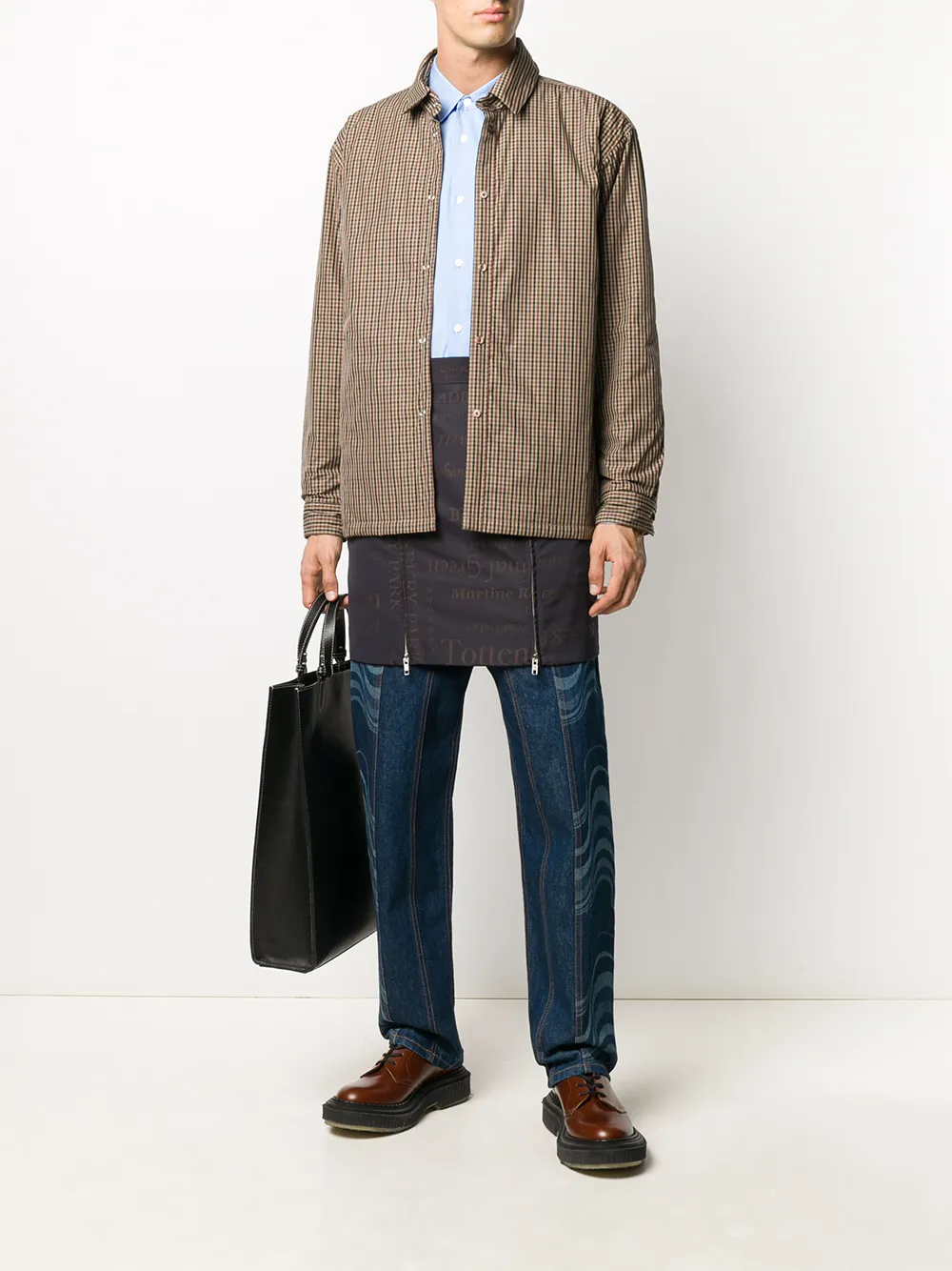 Martine Rose Geruit shirt - Bruin