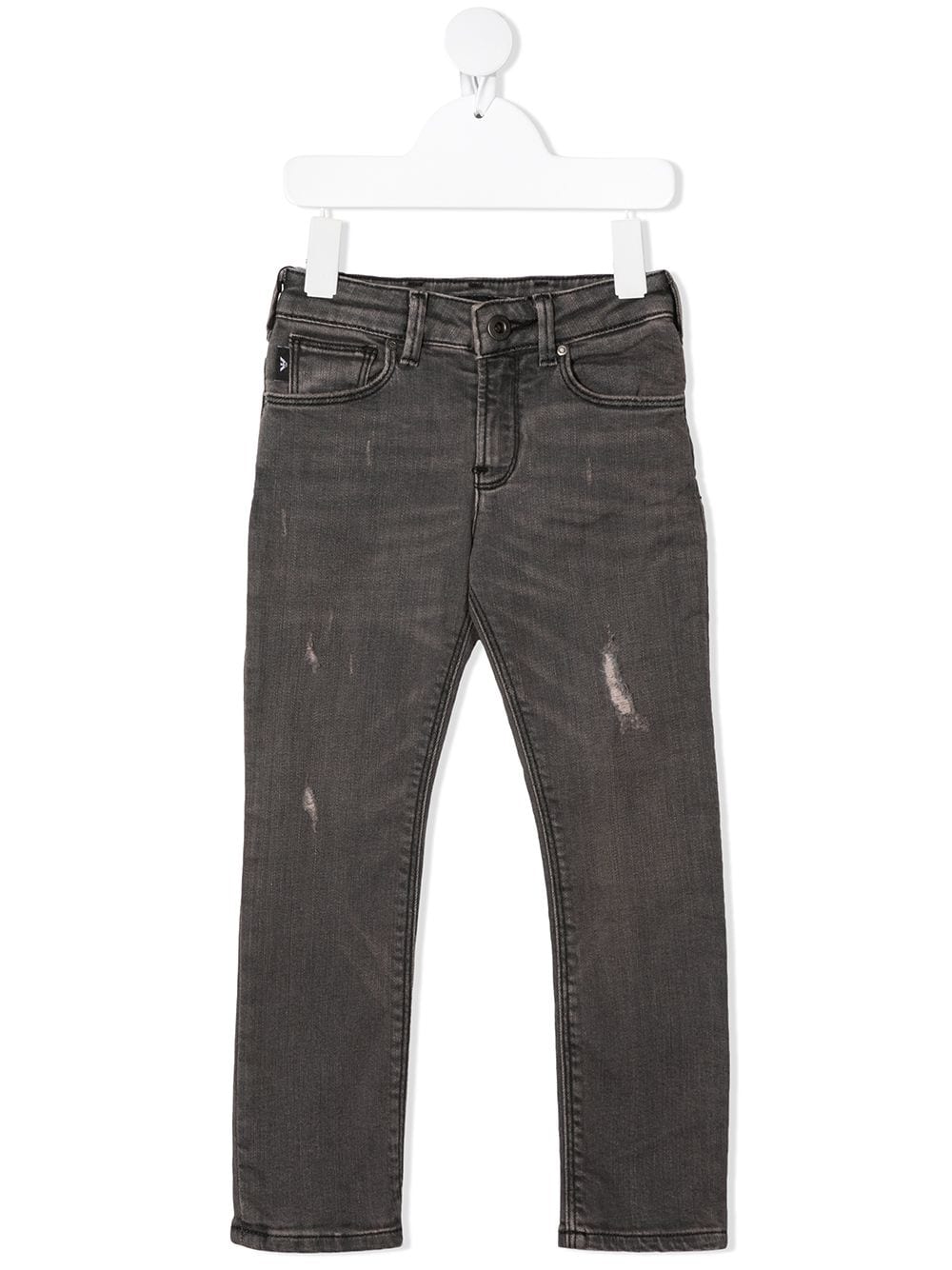 Image 1 of Emporio Armani Kids distressed straight-leg denim jeans