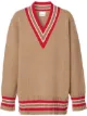 Image 1 of Burberry Reese stripe-trim jumper