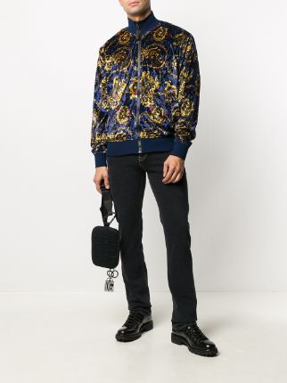 baroque print bomber jacket展示图