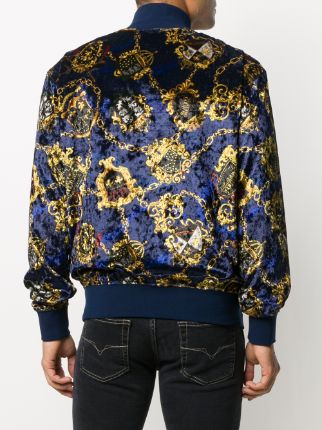 baroque print bomber jacket展示图