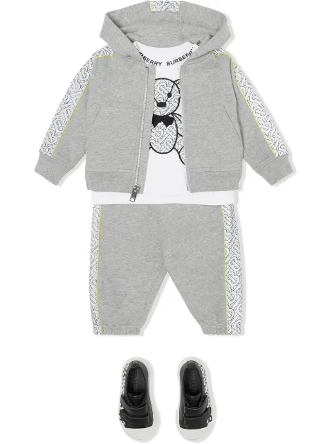 Burberry Kids monogram-panel tracksuit bottoms - FARFETCH