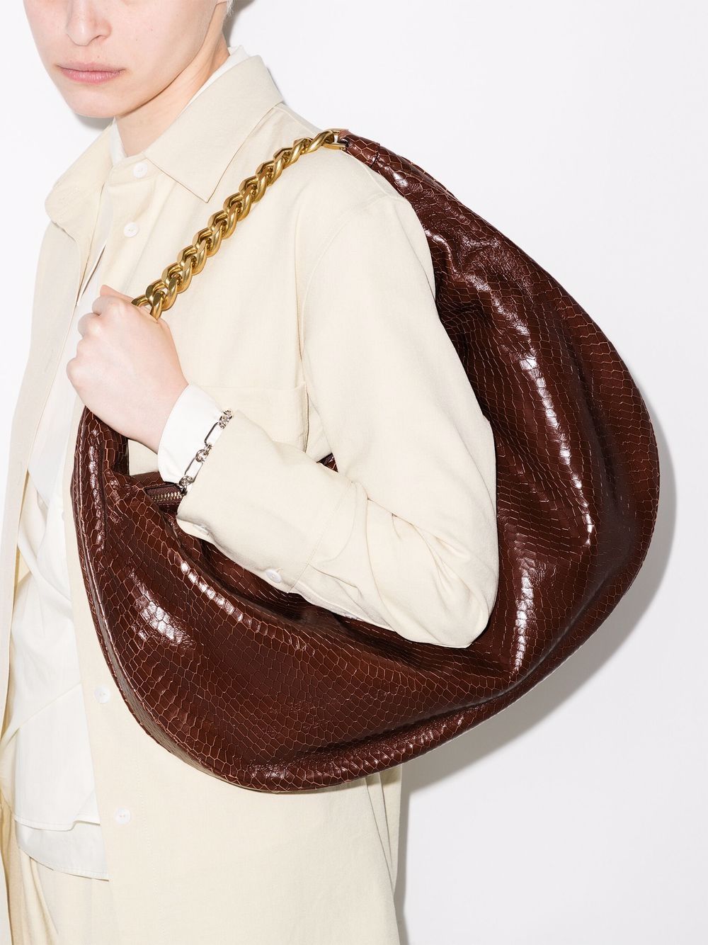 Staud Sasha Leather Shoulder Bag on SALE
