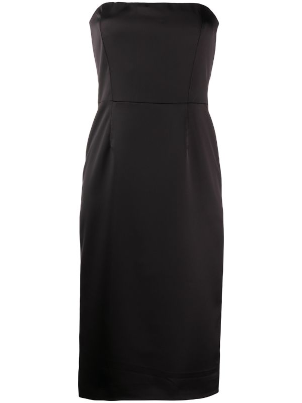 black fitted strapless dress